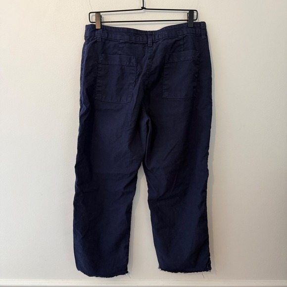 Frank & Eileen kinsale crop Italian performance linen sailor pants navy blue 12 - Picture 4 of 9